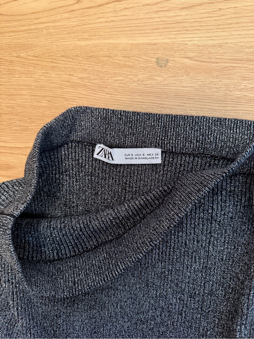 Zara Metallic Gray Ribbed Two-Piece Set - Picture 5 of 6